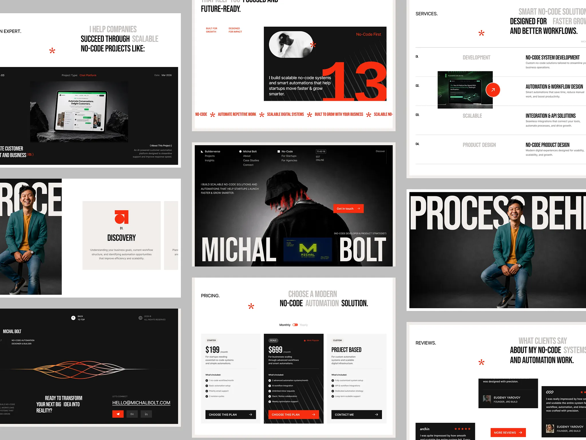 Michal Bolt - brutalist no-code developer portfolio
