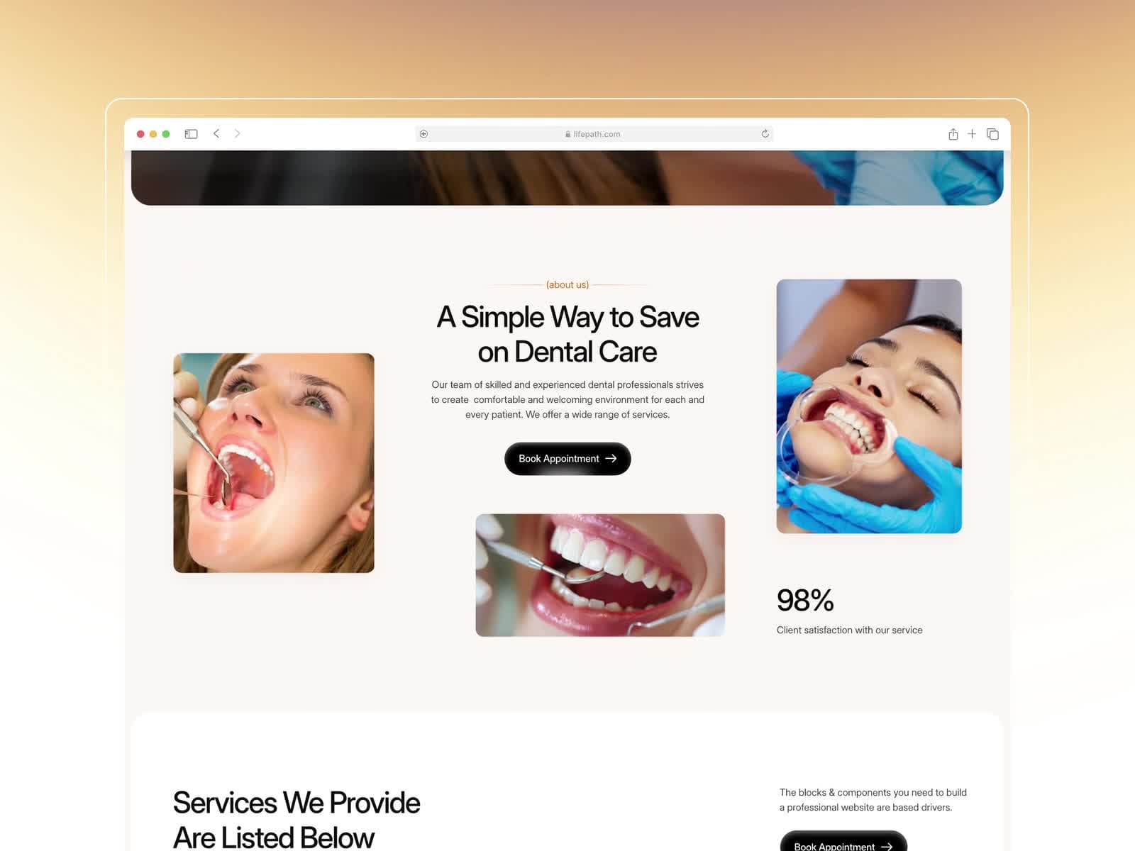 LifePath dental clinic - modern wellness website