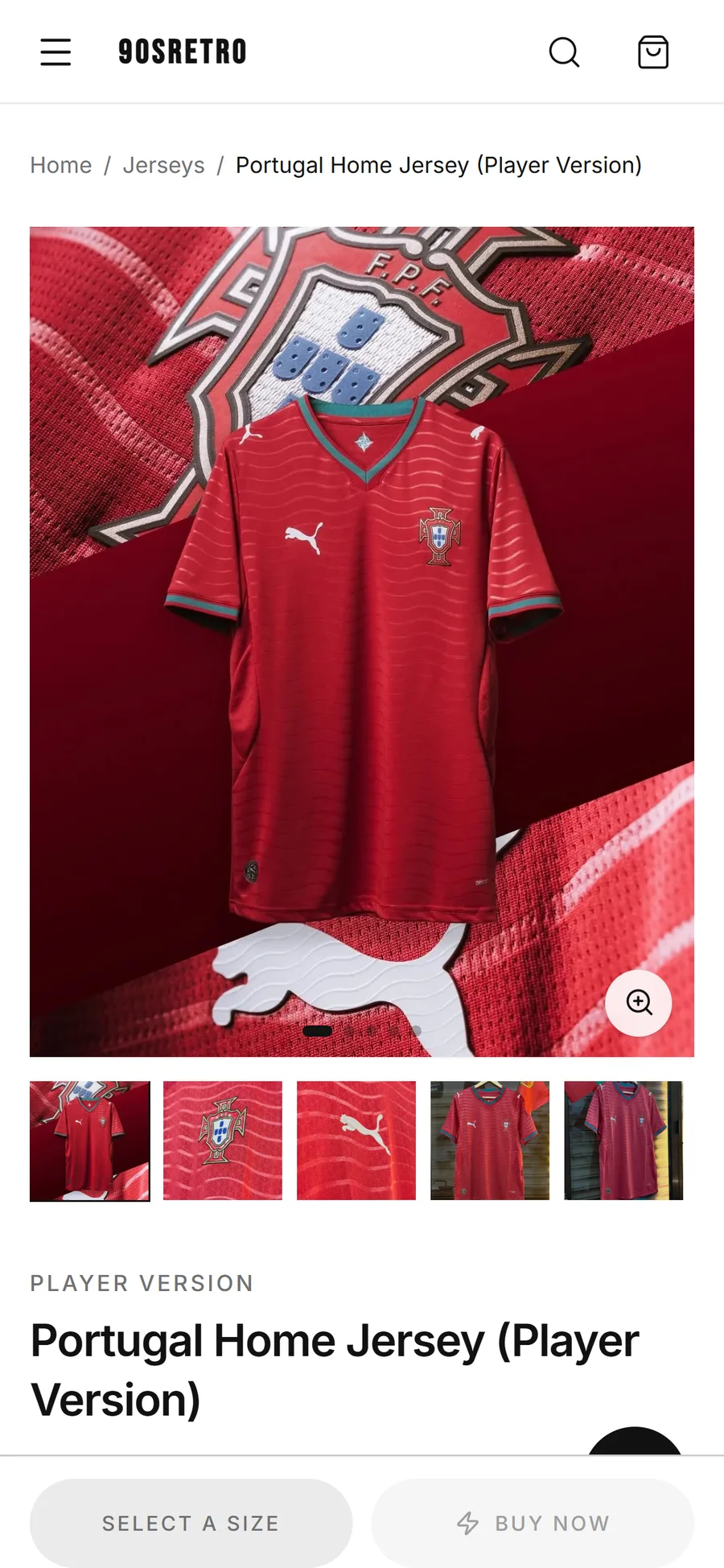 90sRetro, mobile product page