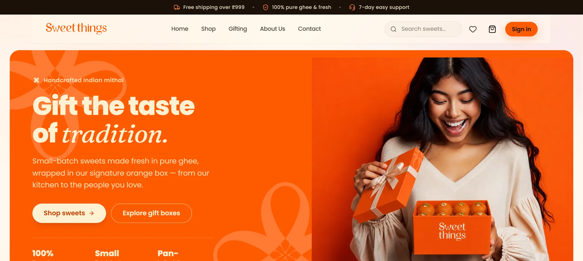 Sweet Things, website banner